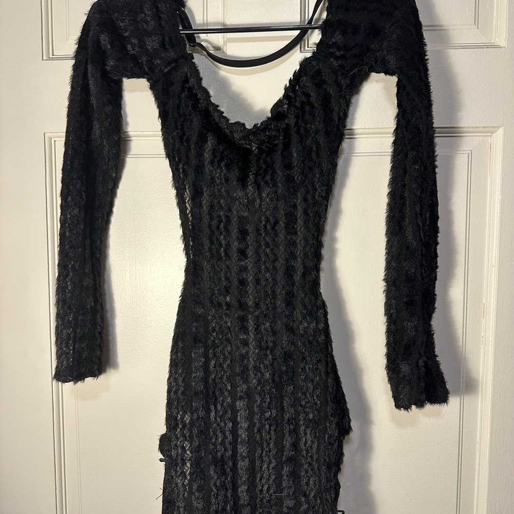 Elegant Black Textured Dress